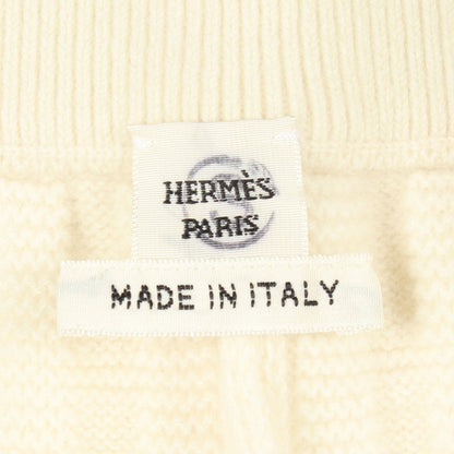 Hモチーフ ニット イージーパンツ ウール オフホワイト エルメス ボトムス HERMES