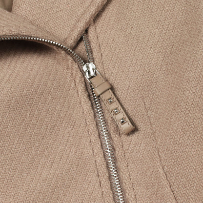中綿 ライダースジャケット カシミヤ グレーブラウン エルメス アウター HERMES