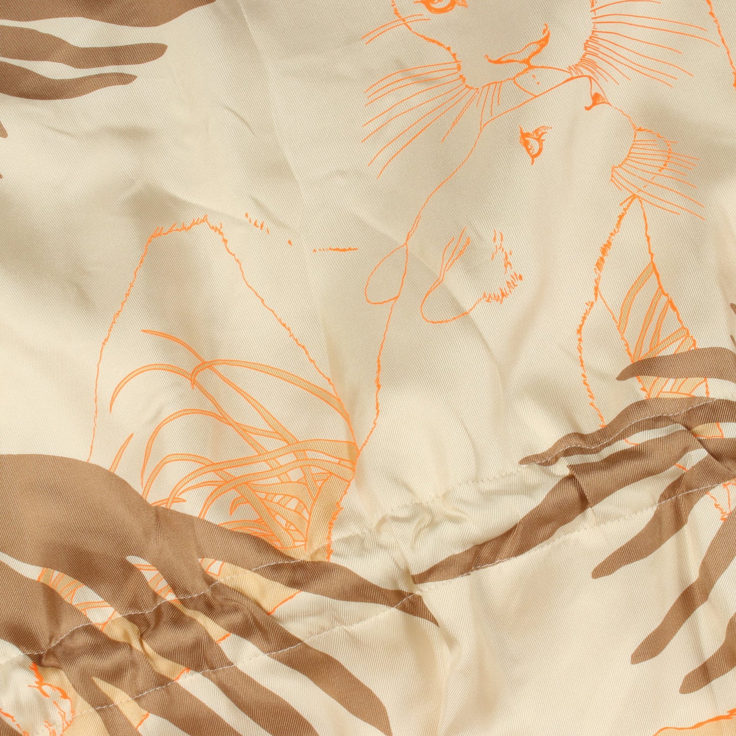 JUNGLE LOVE ツイルレーヌ ジップアップ ジップアップ ジャケット シルク ベージュ オレンジ エルメス アウター HERMES