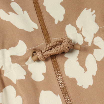 JUNGLE LOVE ツイルレーヌ ジップアップ ジップアップ ジャケット シルク ベージュ オレンジ エルメス アウター HERMES