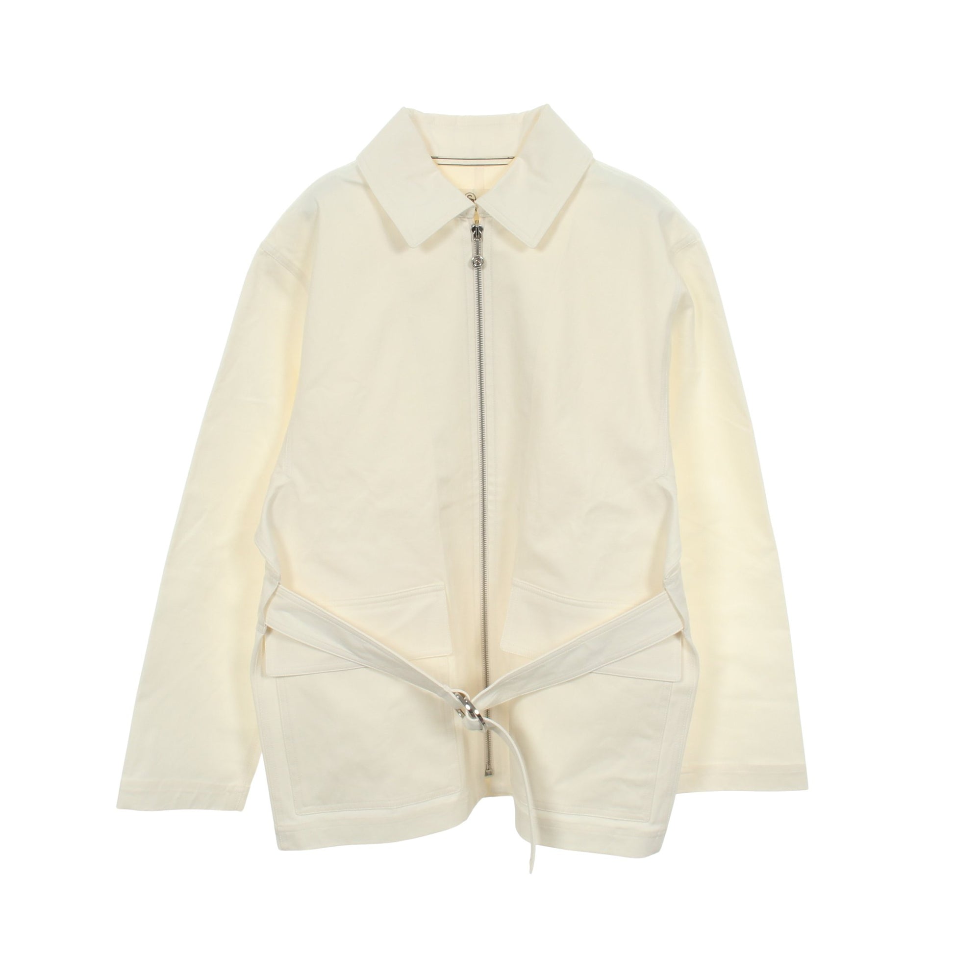 ジップアップ ジャケット コットン ホワイト エルメス アウター HERMES