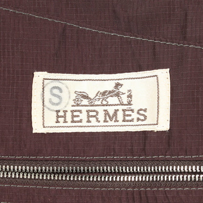 セリエボタン フード付き ジップアップ ジャケット キュプラ ナイロン ダークブラウン エルメス アウター HERMES