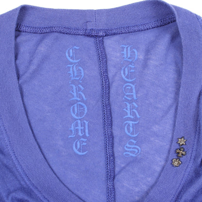 バーティカルロゴ 半袖Tシャツ コットン ブルー クロムハーツ