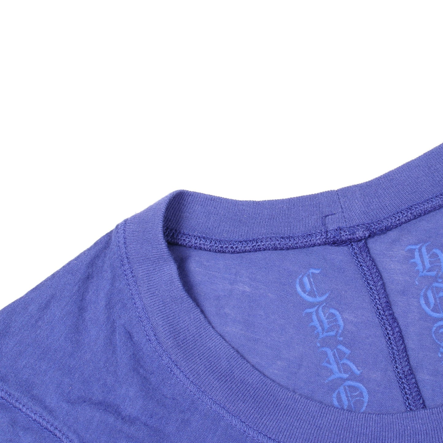 バーティカルロゴ 半袖Tシャツ コットン ブルー クロムハーツ