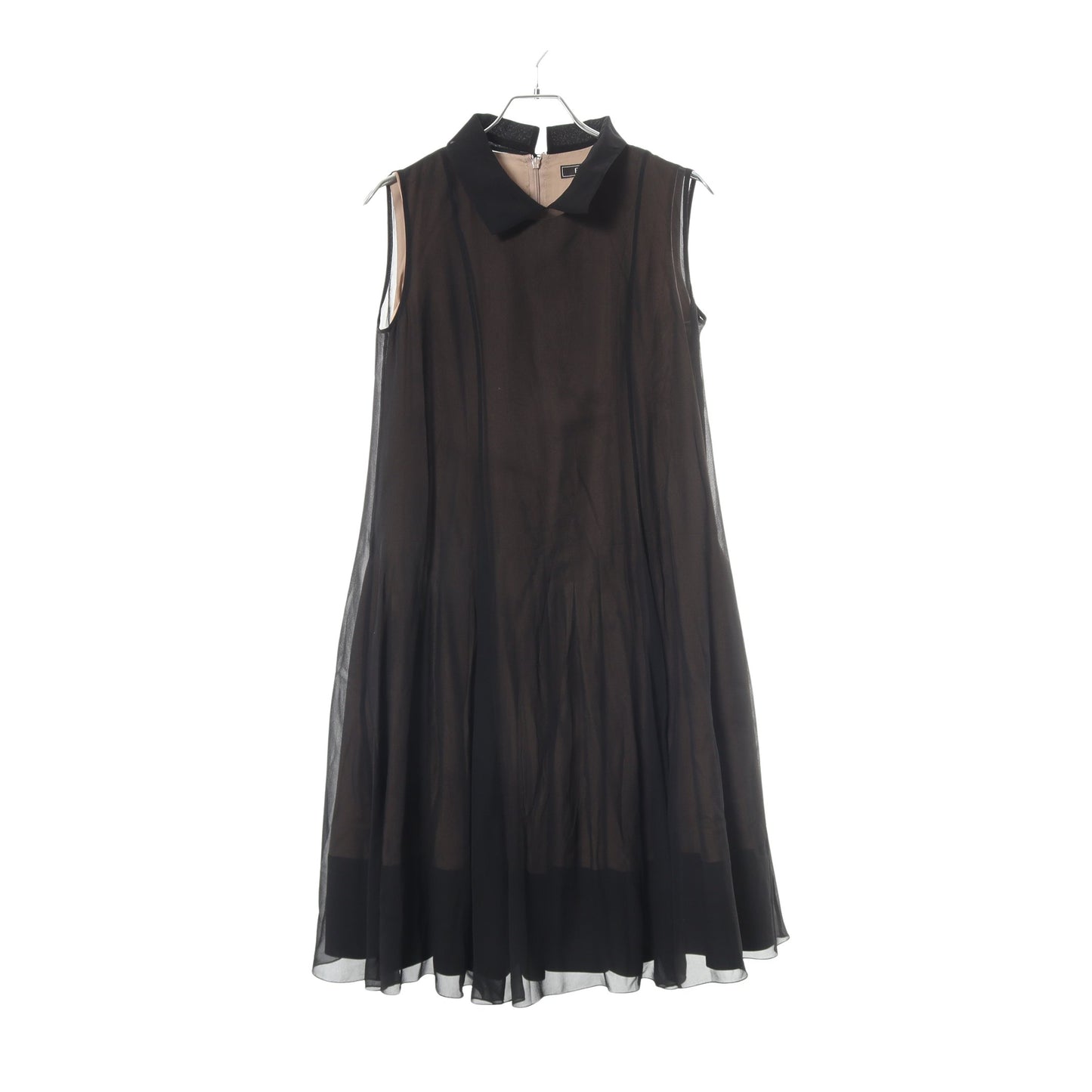 Dress Charlotte シャーロット レイヤード ノースリーブ ワンピース ブラック ベージュ フォクシー