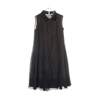 Dress Charlotte シャーロット レイヤード ノースリーブ ワンピース ブラック ベージュ フォクシー