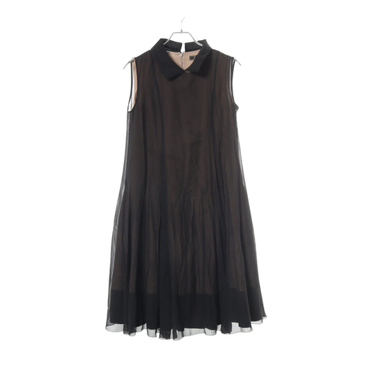 Dress Charlotte シャーロット レイヤード ノースリーブ ワンピース ブラック ベージュ フォクシー