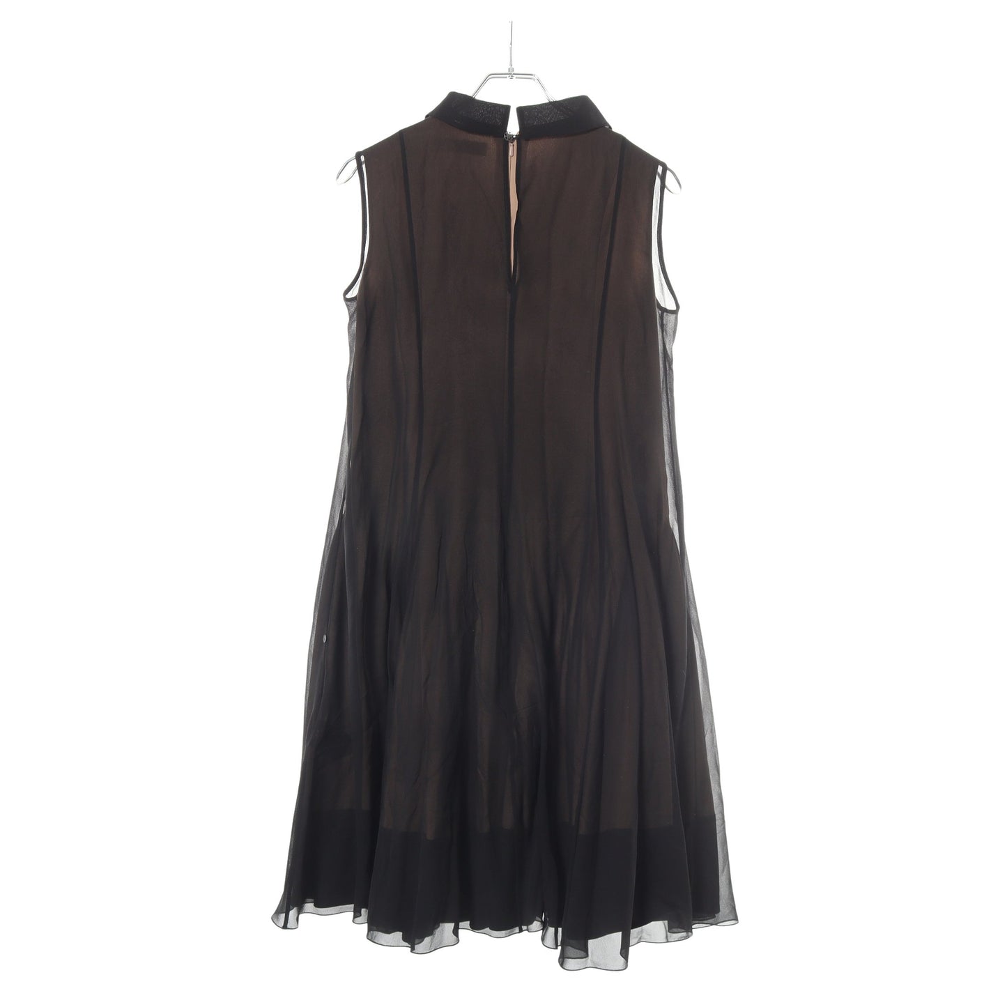 Dress Charlotte シャーロット レイヤード ノースリーブ ワンピース ブラック ベージュ フォクシー