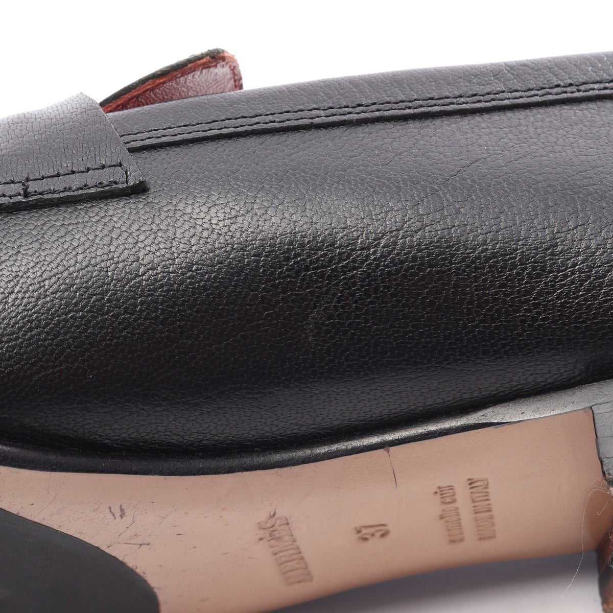 モカシン パリ ローファー レザー ブラック エルメス シューズ HERMES