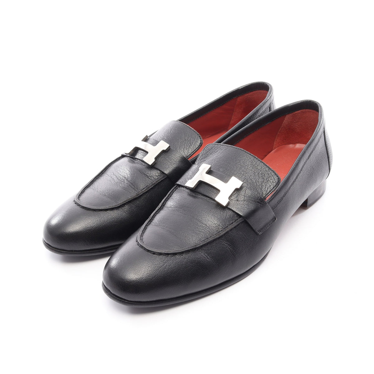 モカシン パリ ローファー レザー ブラック エルメス シューズ HERMES