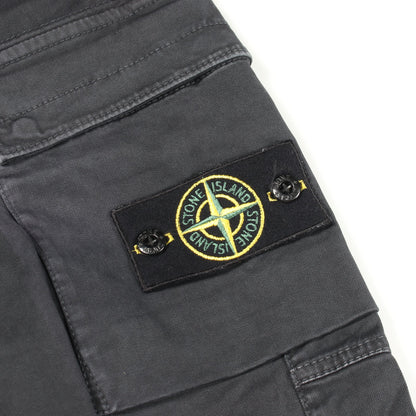 ウォッシュ加工 カーゴパンツ コットン ブラック ストーンアイランド ボトムス Stone Island