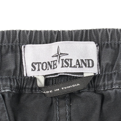 ウォッシュ加工 カーゴパンツ コットン ブラック ストーンアイランド ボトムス Stone Island