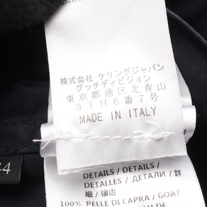 ミリタリージャケット コットン ナイロン スエード ネイビー グッチ