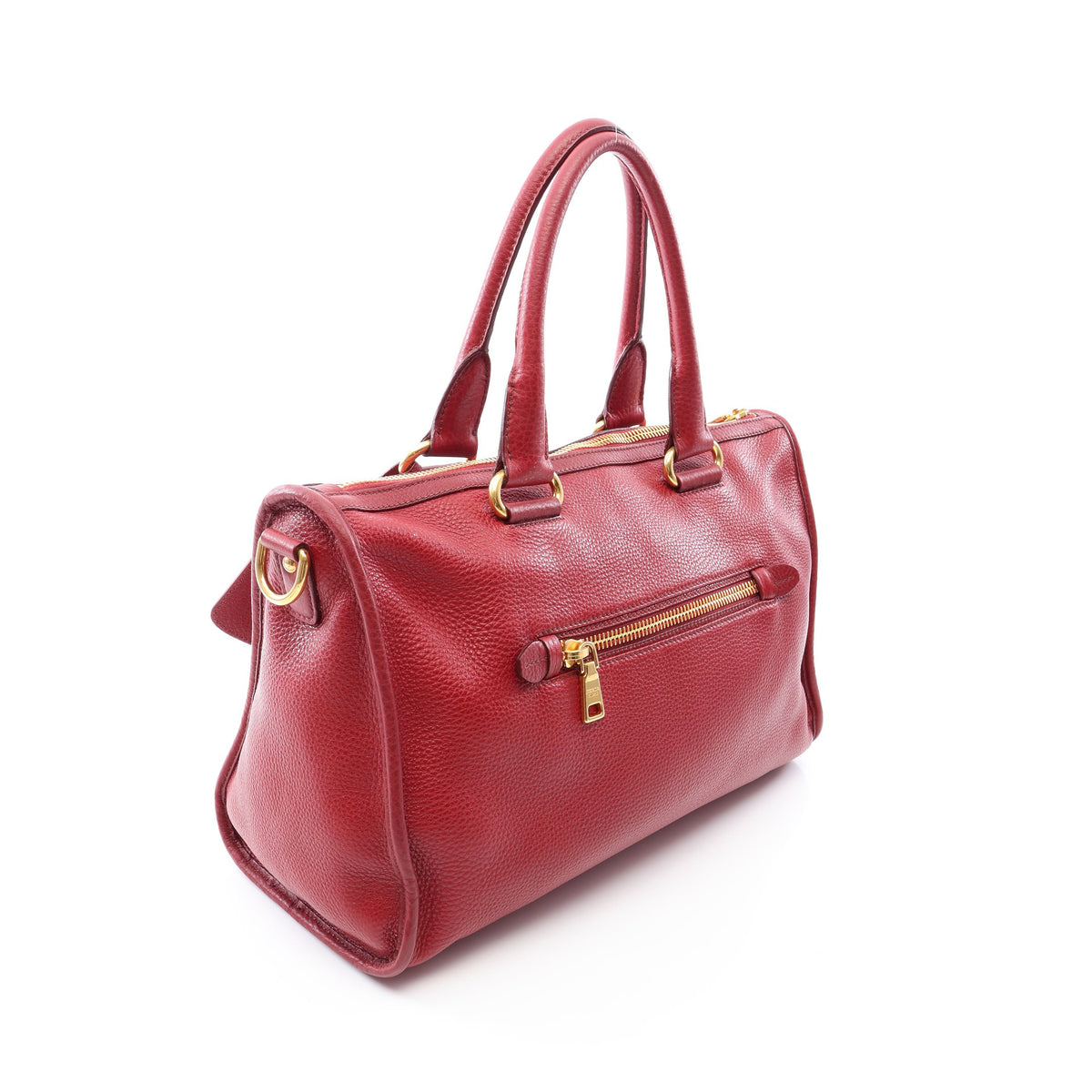 2WAY ハンドバッグ レザー レッド プラダ バッグ PRADA