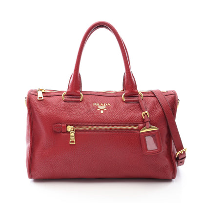 2WAY ハンドバッグ レザー レッド プラダ バッグ PRADA