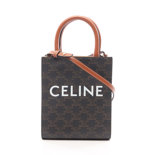 ミニ バーティカル カバ トリオンフ 2WAY ハンドバッグ PVC ブラック ブラウン ホワイト セリーヌ バッグ CELINE