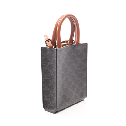ミニ バーティカル カバ トリオンフ 2WAY ハンドバッグ PVC ブラック ブラウン ホワイト セリーヌ バッグ CELINE