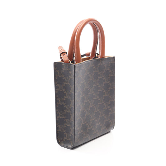ミニ バーティカル カバ トリオンフ 2WAY ハンドバッグ PVC ブラック ブラウン ホワイト セリーヌ バッグ CELINE