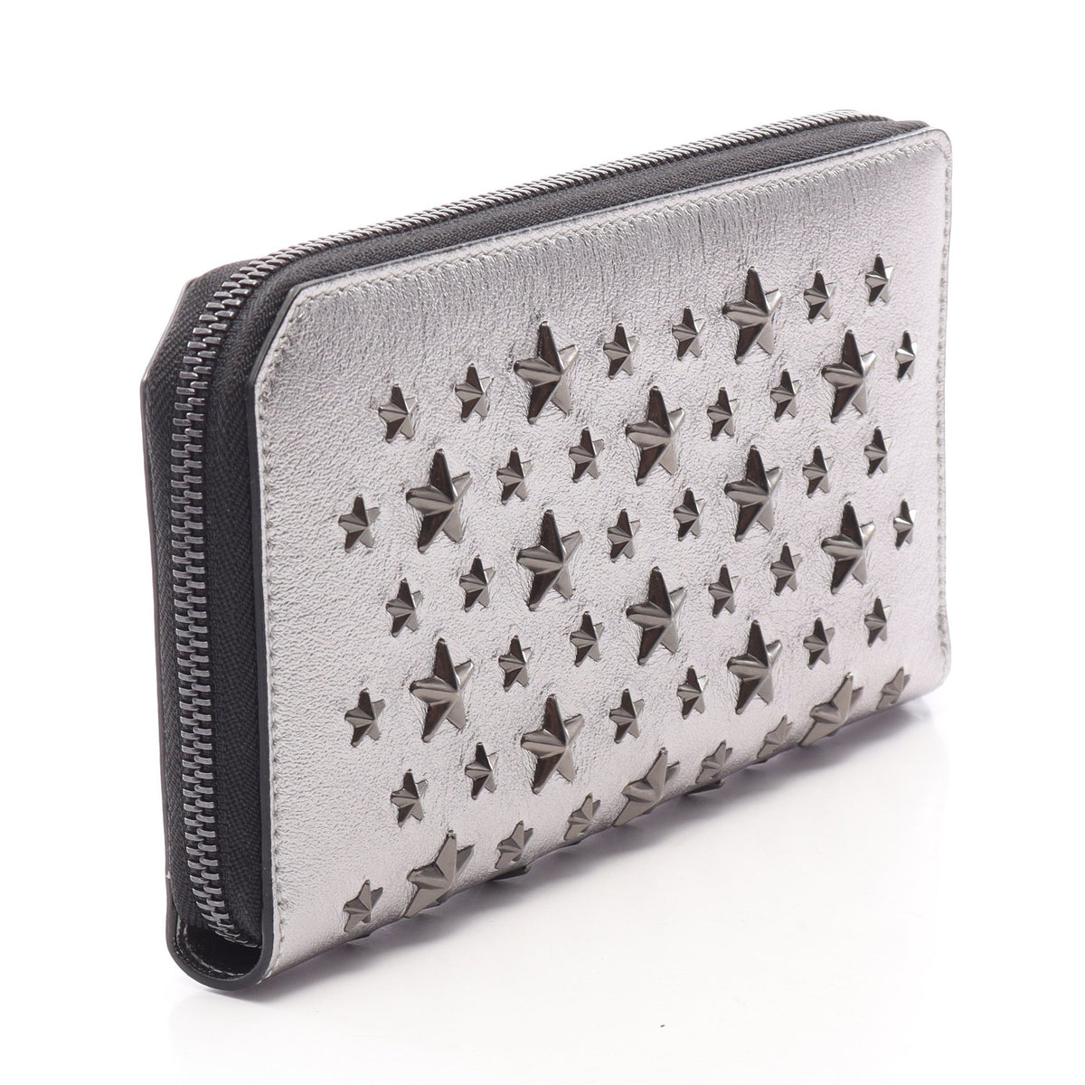 CARNABY スタースタッズ ラウンド長財布 ラウンドファスナー長財布 レザー シルバー ジミーチュウ 財布・小物 JIMMY CHOO