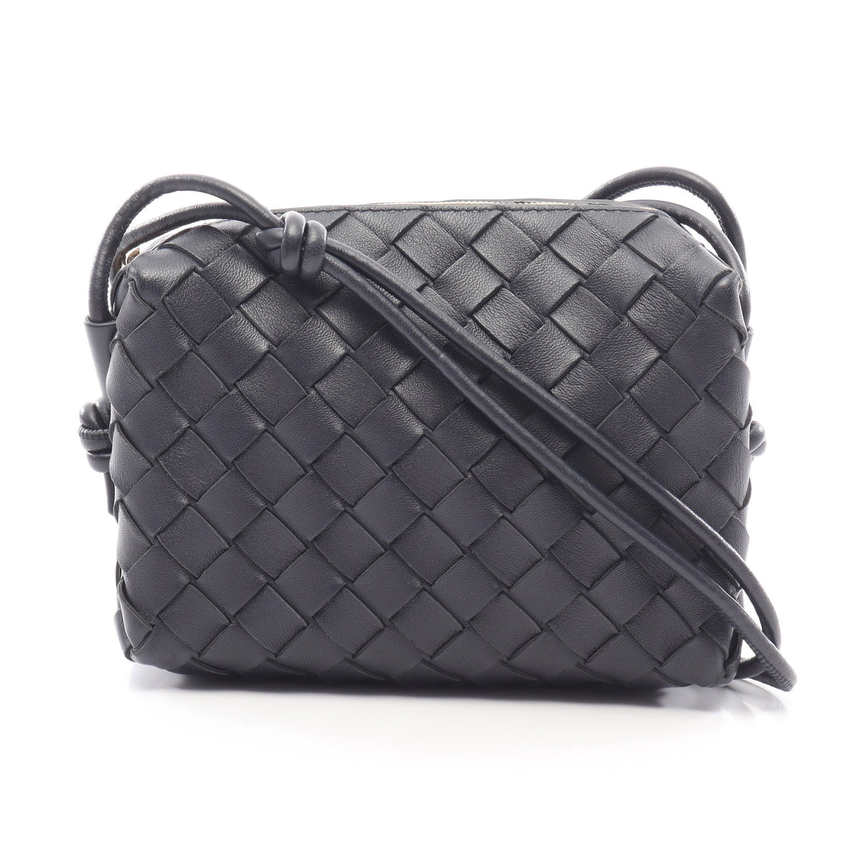 ループ イントレチャート ショルダーバッグ レザー ネイビー ボッテガヴェネタ バッグ BOTTEGA VENETA