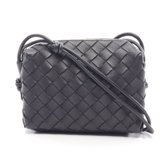ループ イントレチャート ショルダーバッグ レザー ネイビー ボッテガヴェネタ バッグ BOTTEGA VENETA