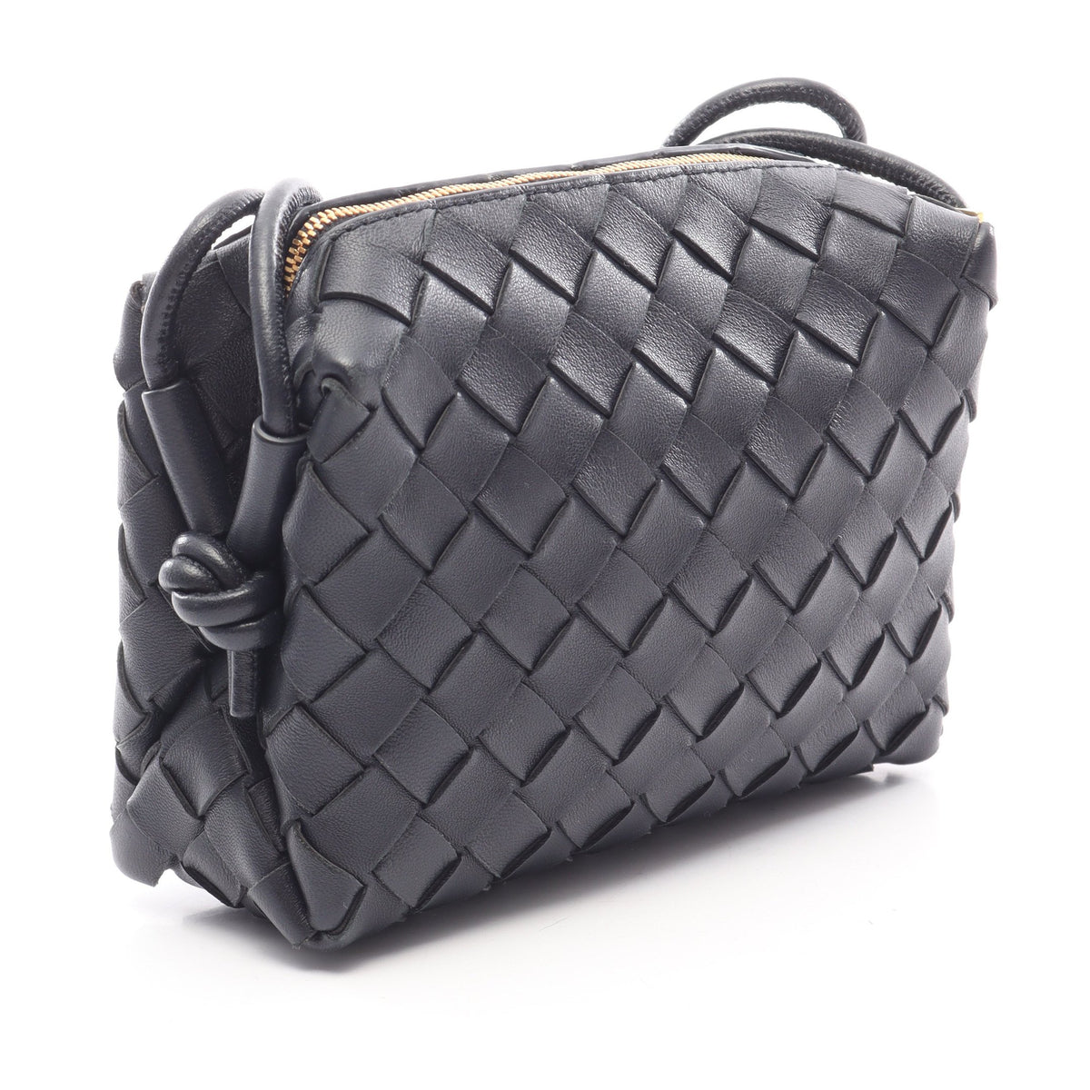 ループ イントレチャート ショルダーバッグ レザー ネイビー ボッテガヴェネタ バッグ BOTTEGA VENETA