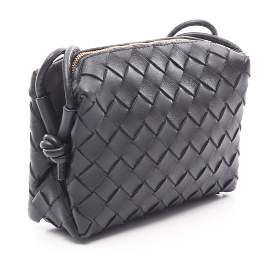 ループ イントレチャート ショルダーバッグ レザー ネイビー ボッテガヴェネタ バッグ BOTTEGA VENETA