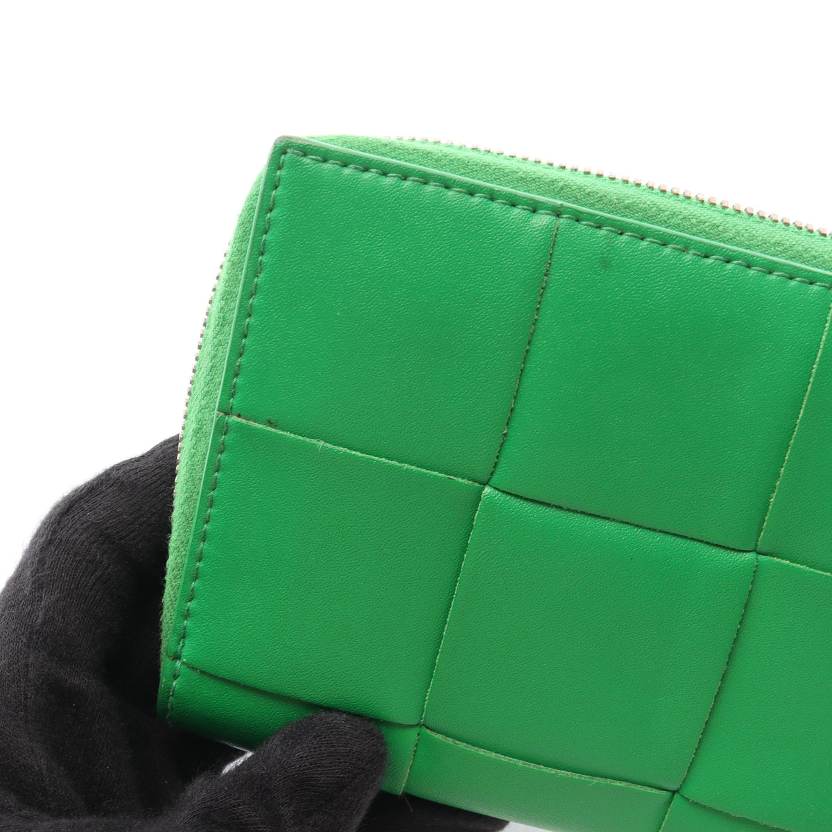 マキシイントレチャート ラウンドファスナー財布 レザー グリーン ボッテガヴェネタ 財布・小物 BOTTEGA VENETA