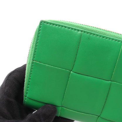 マキシイントレチャート ラウンドファスナー財布 レザー グリーン ボッテガヴェネタ 財布・小物 BOTTEGA VENETA
