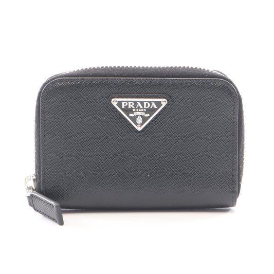 トライアングルロゴ コインケース サフィアーノレザー ブラック プラダ 財布・小物 PRADA