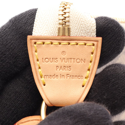 ポシェットアクセソワール ダミエアズール ハンドバッグ PVC レザー ホワイト ルイヴィトン バッグ LOUIS VUITTON