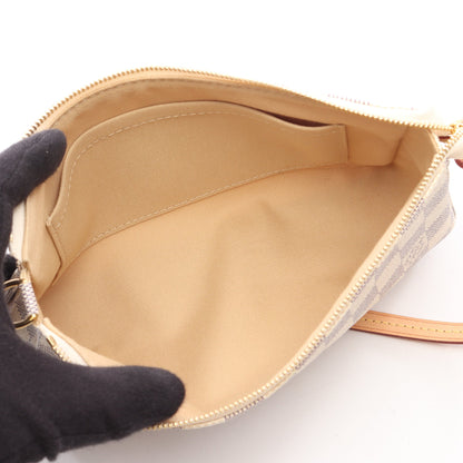 ポシェットアクセソワール ダミエアズール ハンドバッグ PVC レザー ホワイト ルイヴィトン バッグ LOUIS VUITTON