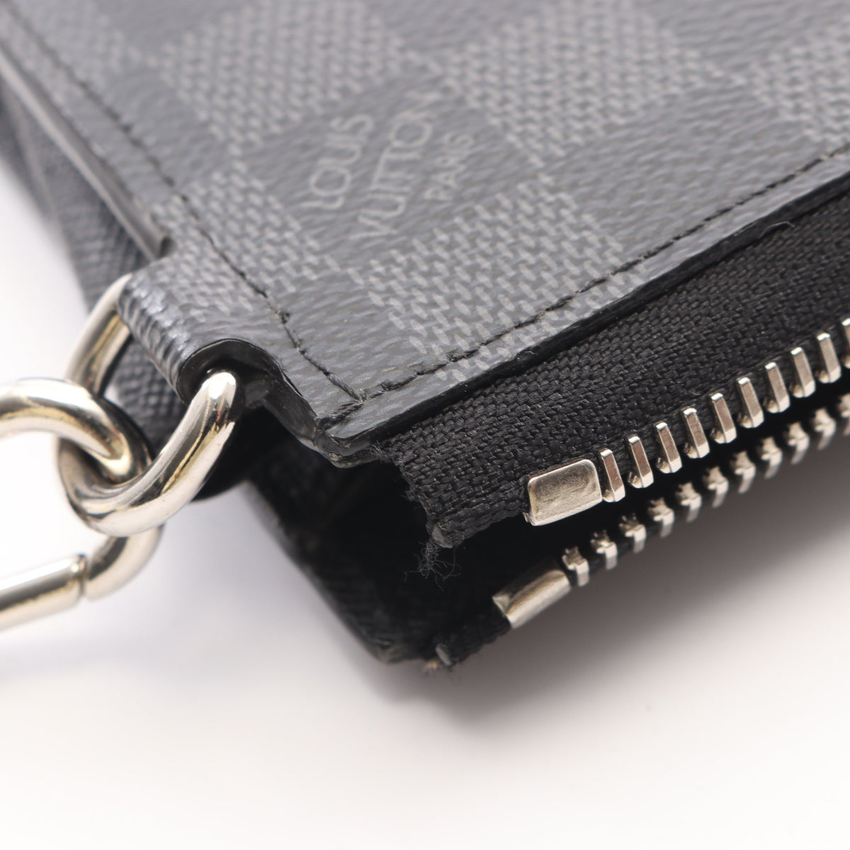 ジッピー ドラゴンヌ ダミエグラフィット L字ファスナー長財布 PVC レザー ブラック ルイヴィトン 財布・小物 LOUIS VUITTON