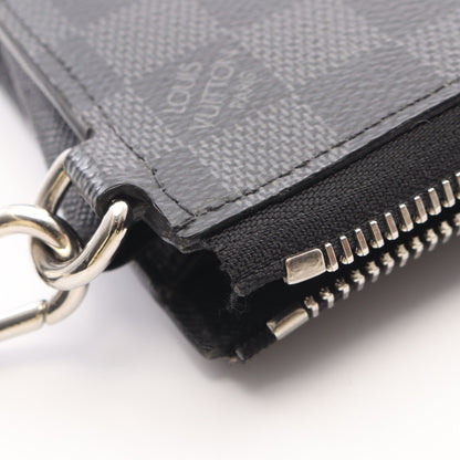 ジッピー ドラゴンヌ ダミエグラフィット L字ファスナー長財布 PVC レザー ブラック ルイヴィトン 財布・小物 LOUIS VUITTON
