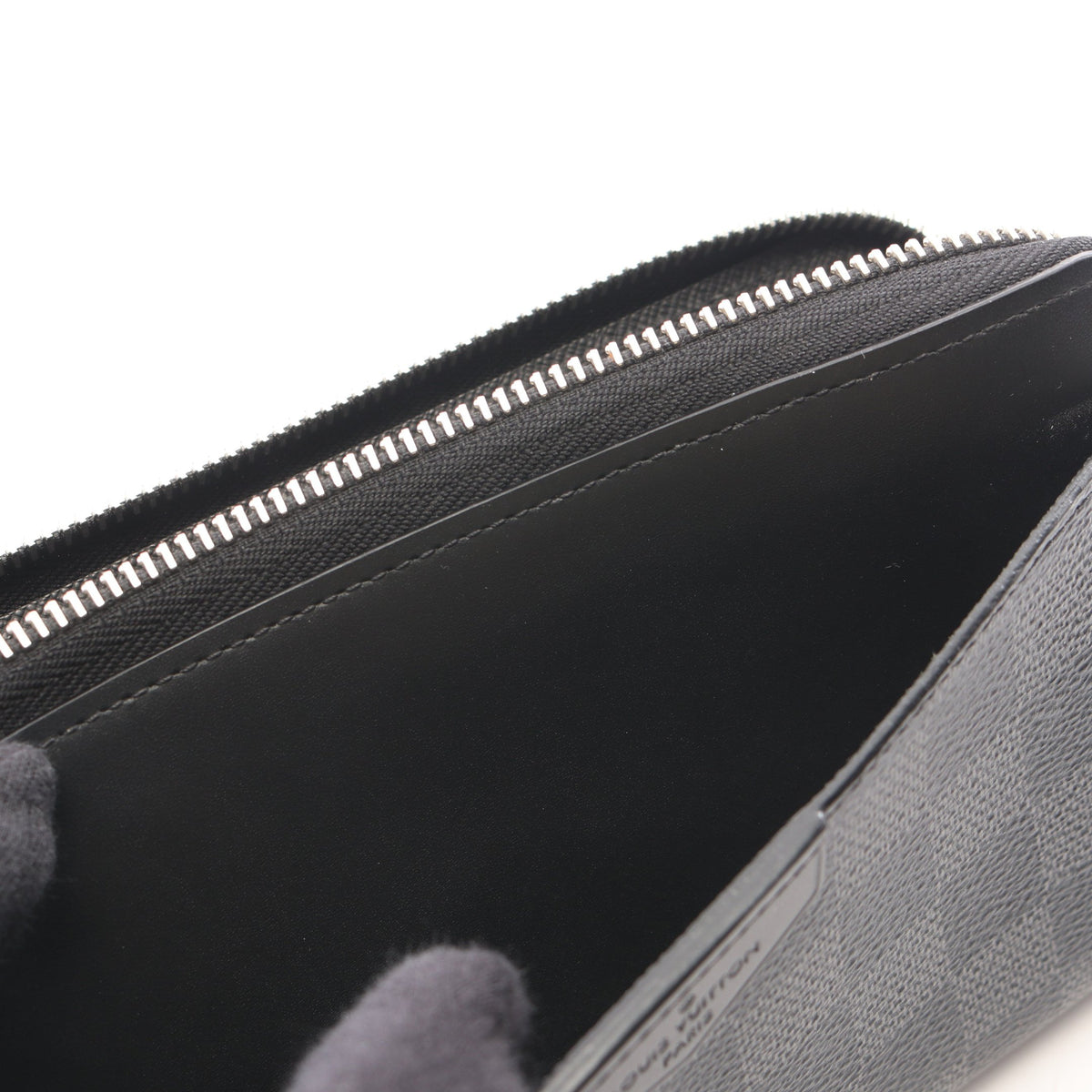 ジッピー ドラゴンヌ ダミエグラフィット L字ファスナー長財布 PVC レザー ブラック ルイヴィトン 財布・小物 LOUIS VUITTON
