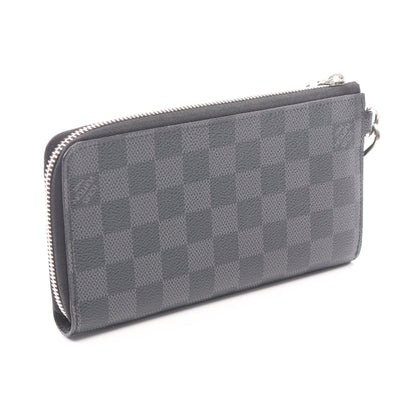 ジッピー ドラゴンヌ ダミエグラフィット L字ファスナー長財布 PVC レザー ブラック ルイヴィトン 財布・小物 LOUIS VUITTON