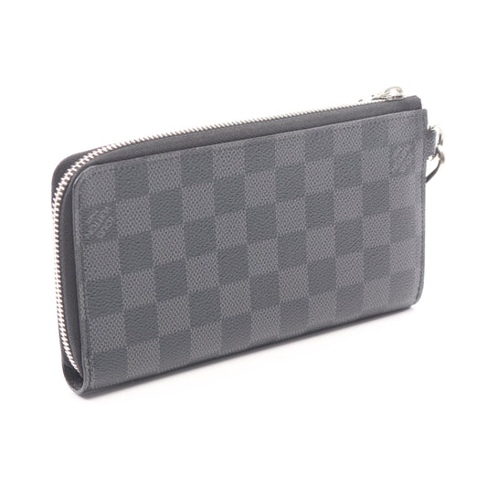 ジッピー ドラゴンヌ ダミエグラフィット L字ファスナー長財布 PVC レザー ブラック ルイヴィトン 財布・小物 LOUIS VUITTON