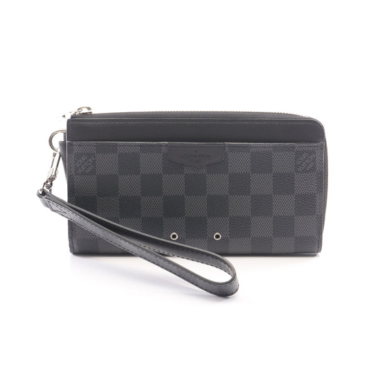 ジッピー ドラゴンヌ ダミエグラフィット L字ファスナー長財布 PVC レザー ブラック ルイヴィトン 財布・小物 LOUIS VUITTON