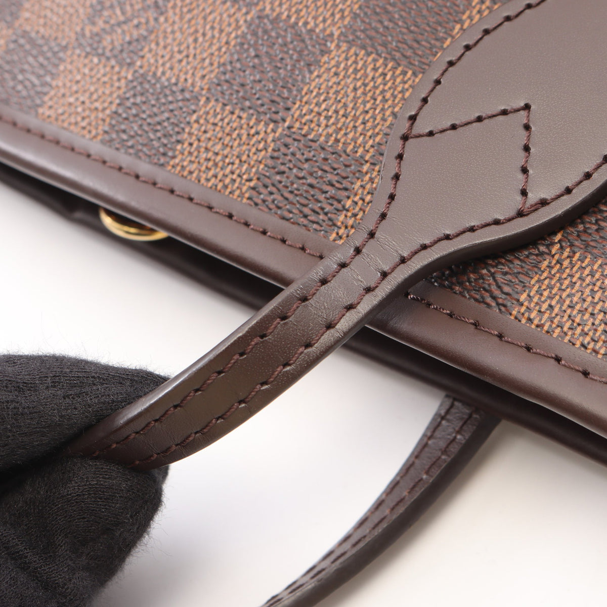 ネヴァーフルPM ダミエエベヌ ハンドバッグ トートバッグ PVC レザー ブラウン ルイヴィトン バッグ LOUIS VUITTON