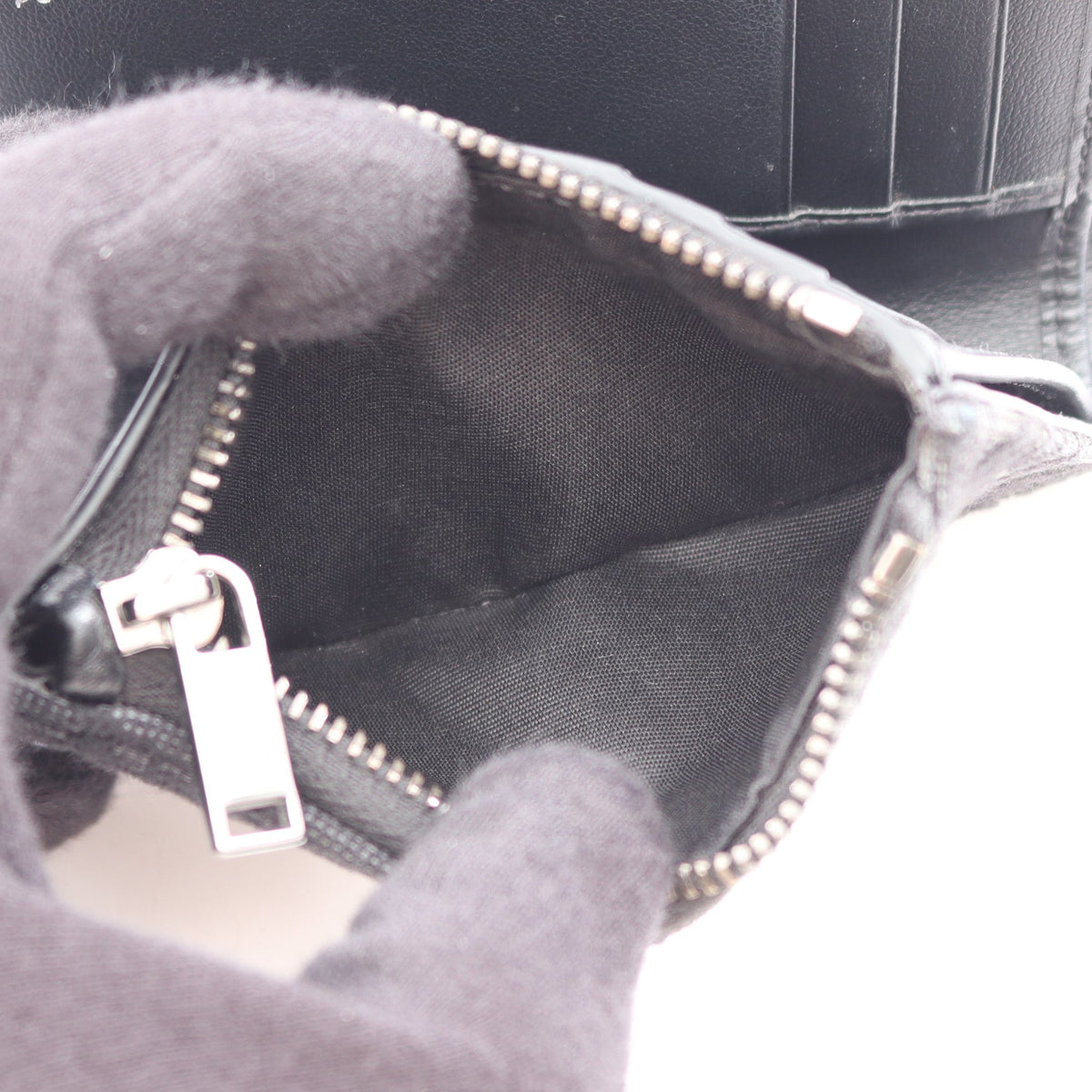 オブリーク 二つ折り財布 ジャガード/レザー ブラック ダークグレー クリスチャンディオール 財布・小物 Christian Dior