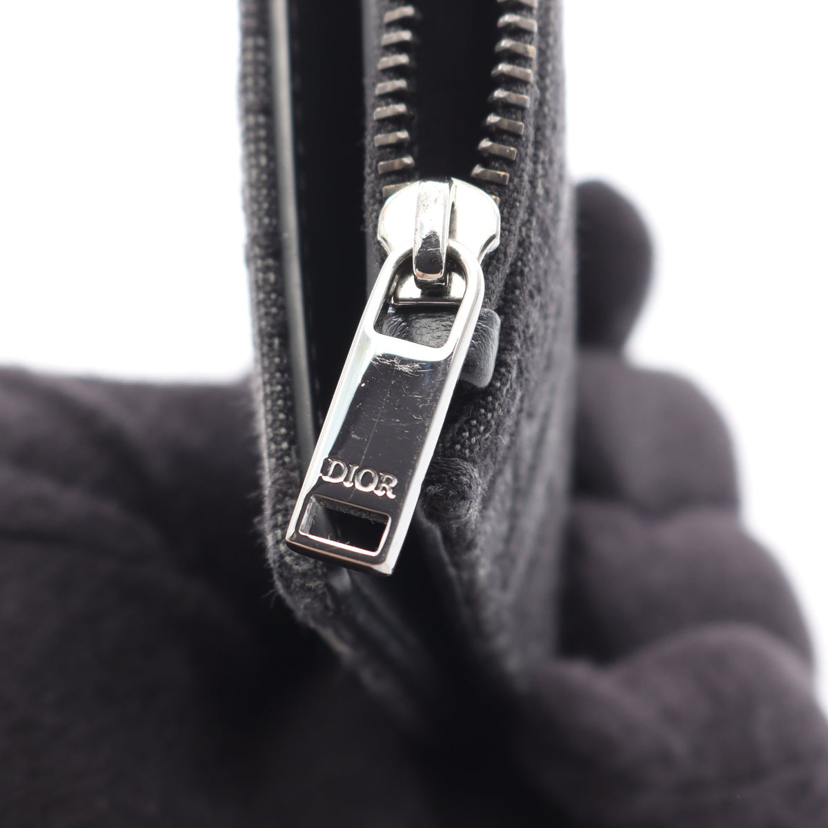 オブリーク 二つ折り財布 ジャガード/レザー ブラック ダークグレー クリスチャンディオール 財布・小物 Christian Dior