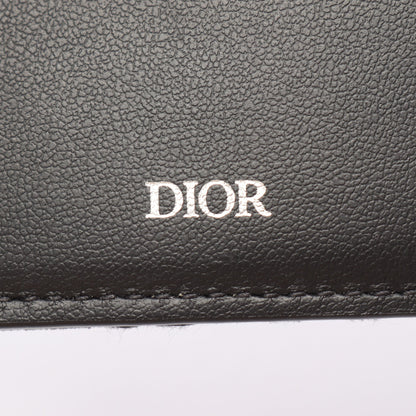 オブリーク 二つ折り財布 ジャガード/レザー ブラック ダークグレー クリスチャンディオール 財布・小物 Christian Dior