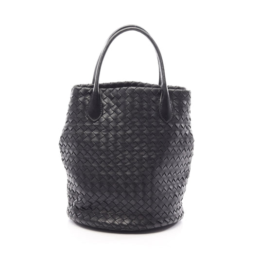 イントレチャート ハンドバッグ レザー ブラック ボッテガヴェネタ バッグ BOTTEGA VENETA