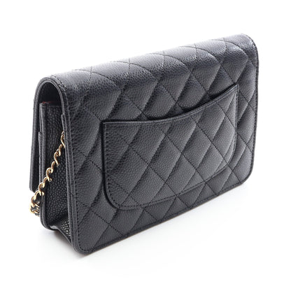 マトラッセ チェーンウォレット キャビアスキン ブラック ゴールド金具 シャネル バッグ CHANEL
