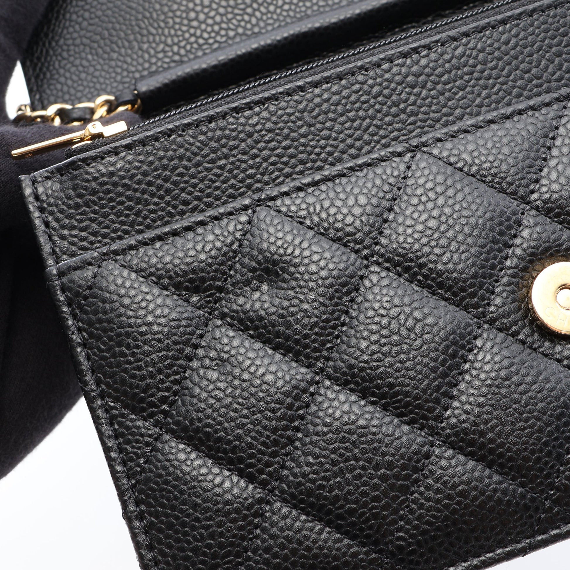 マトラッセ チェーンウォレット キャビアスキン ブラック ゴールド金具 シャネル バッグ CHANEL