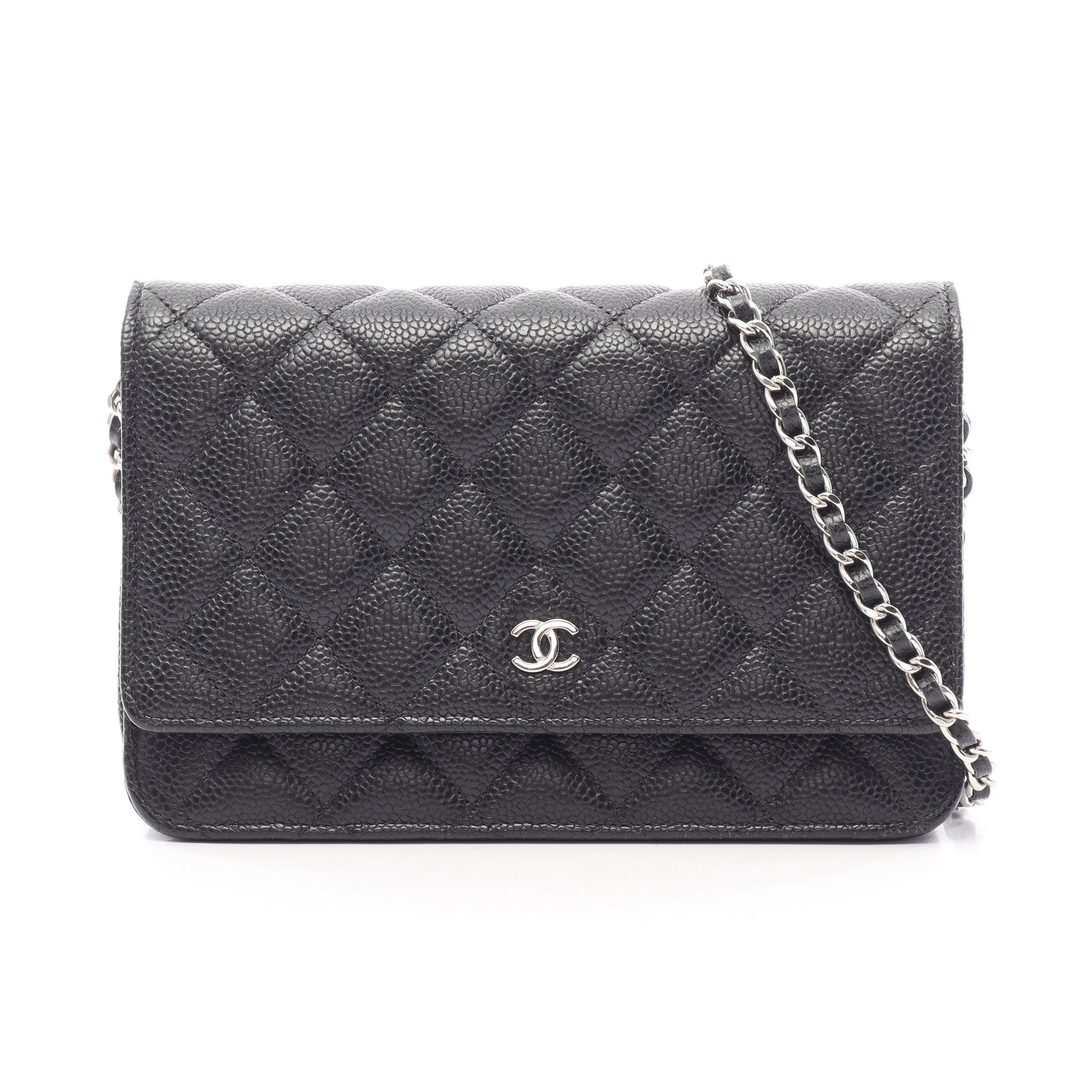 マトラッセ チェーンウォレット キャビアスキン ブラック シルバー金具 シャネル バッグ CHANEL