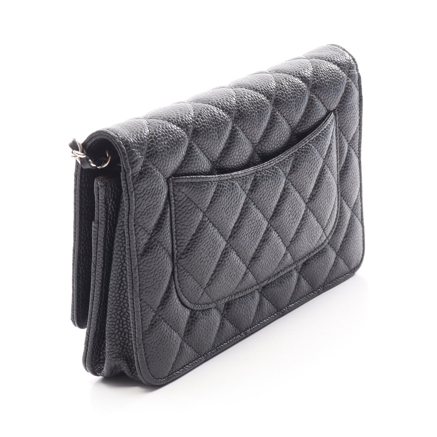マトラッセ チェーンウォレット キャビアスキン ブラック シルバー金具 シャネル バッグ CHANEL