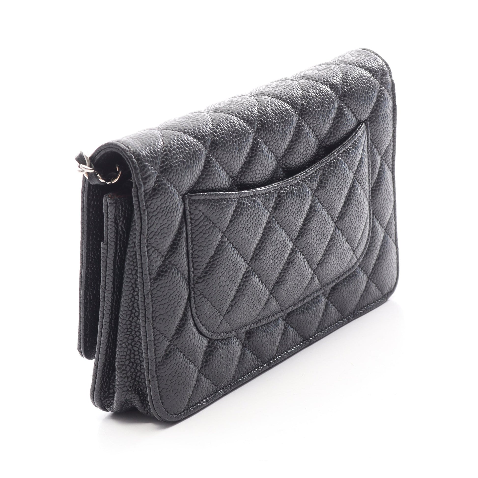 マトラッセ チェーンウォレット キャビアスキン ブラック シルバー金具 シャネル バッグ CHANEL