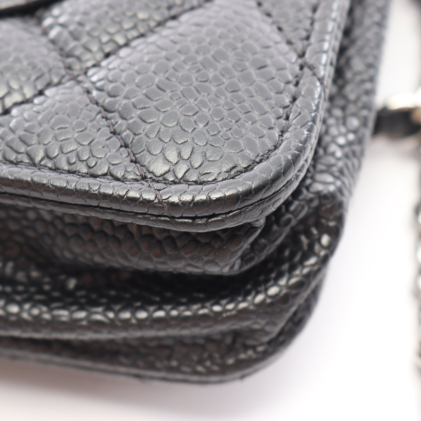 マトラッセ チェーンウォレット キャビアスキン ブラック シルバー金具 シャネル バッグ CHANEL