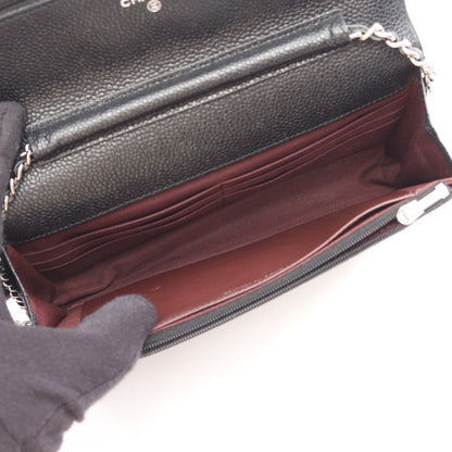 マトラッセ チェーンウォレット キャビアスキン ブラック シルバー金具 シャネル バッグ CHANEL